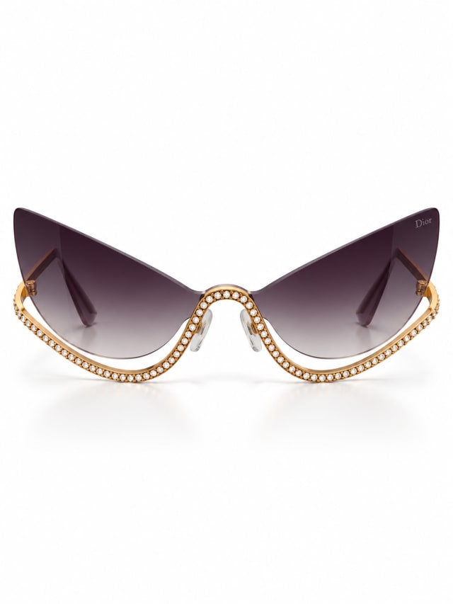 Purple Gold-Chain Wing Sunglasses