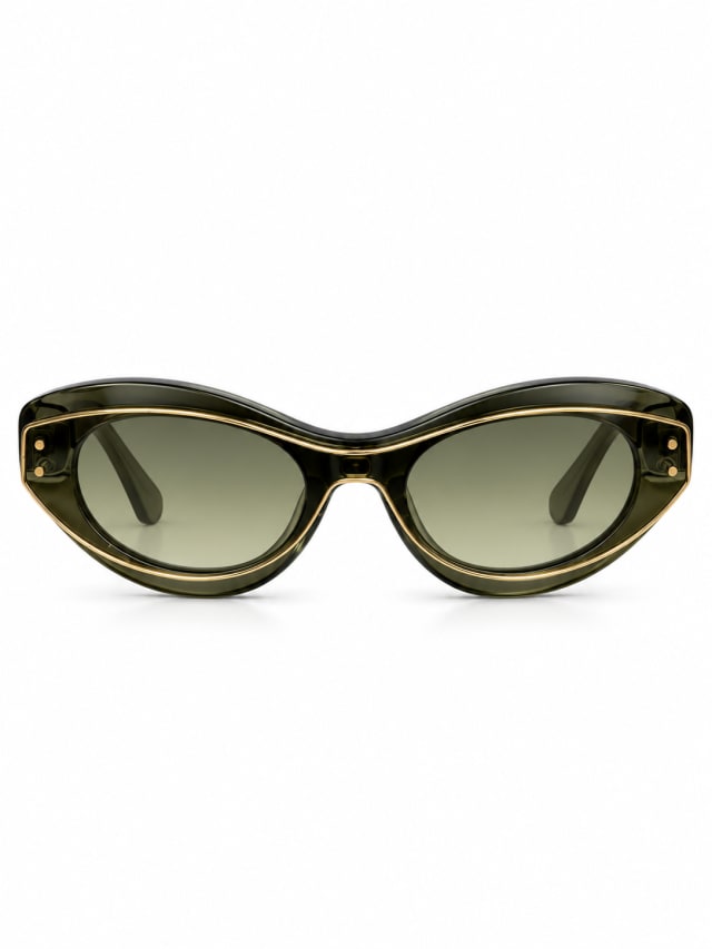DIOR DIORMETEOR B1I CAT-EYE SUNGLASSES (OLIVE / GOLD)