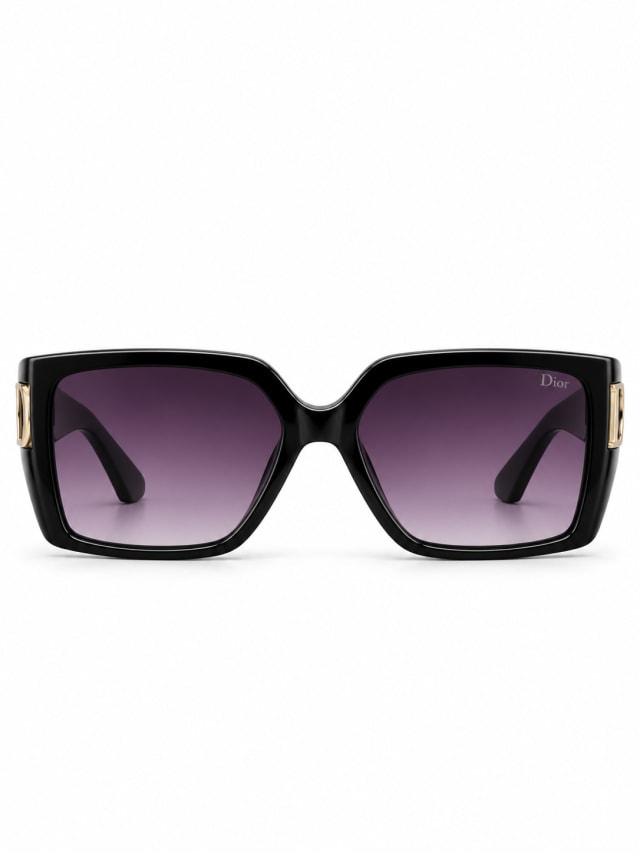 DIOR INITIALS S2I SQUARE SUNGLASSES (BLACK / PURPLE GRADIENT)