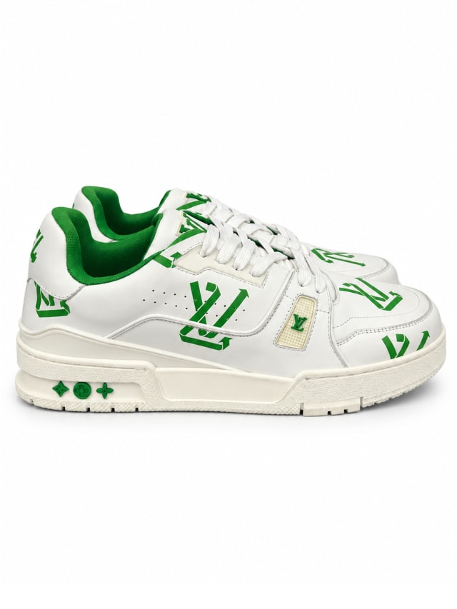 LOUIS VUITTON LV TRAINER SNEAKER — WHITE / GREEN