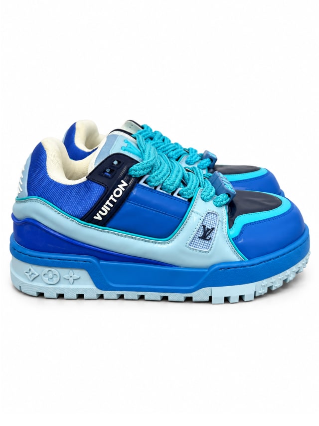 LOUIS VUITTON LV TRAINER SNEAKER — BLUE / WHITE / TEAL