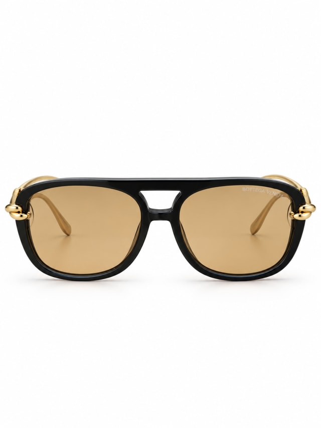 BLACK GOLD OVAL SUNGLASSES
