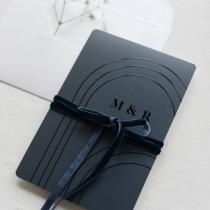 Einladung Infos Tipps - Einladungskarte Petrol mit schwarzer Folie - Hochzeitsplaza Kartenshop