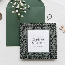 Einladung Infos Tipps - Einladungskarte mit Ornamenten in schwarzer Folie - Hochzeitsplaza Kartenshop