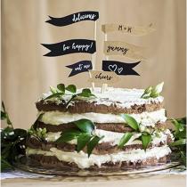 Tortenfiguren zur Hochzeit - cake-topper-faehnchen-7-teile~2 - SalesGuide24 Marketing GmbH