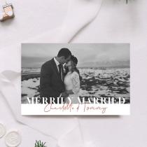 Hochzeitspapeterie - Weihnachtskarten mit Hochzeitsfotos - merrily married