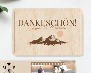 Danksagung Hochzeit - Holzoptik - Hopla Kartenshop