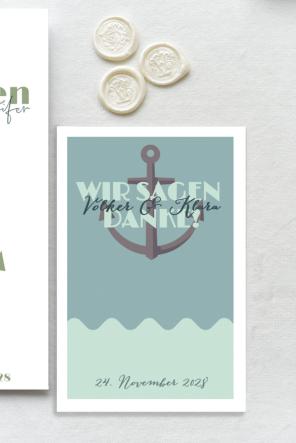 Danksagung Hochzeit - maritim - Hopla Kartenshop