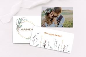 Ausgefallene Dankeskarten zur Hochzeit - Dankeskarten floral - Hochzeitsplaza Kartenshop