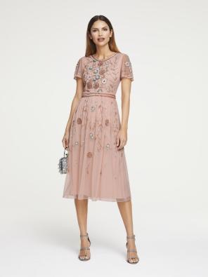 Kleider für die Brautmutter - Abendkleid in Rosé mit Stickereien  - heine