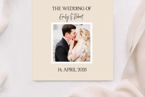 Gästebuch zur Hochzeit - Gästebuch mit Foto beige - Hochzeitsplaza Kartenshop