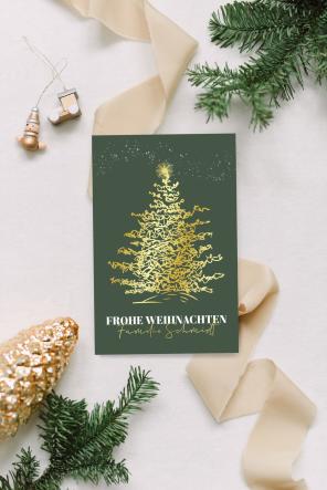 Hochzeitspapeterie - Weihnachtskarten mit Hochzeitsfotos - Weihnachtsbaum