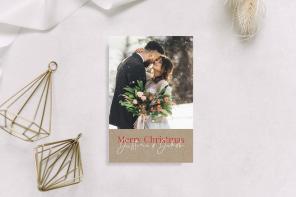 Hochzeitspapeterie - Weihnachtskarten mit Hochzeitsfotos - Kraftpapier 1