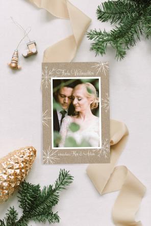 Hochzeitspapeterie - Weihnachtskarten mit Hochzeitsfotos - Kraftpapier 3