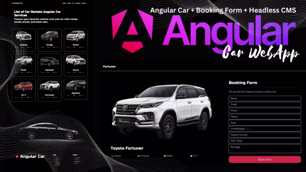 Angular Rent Car + Headless CMS themes template