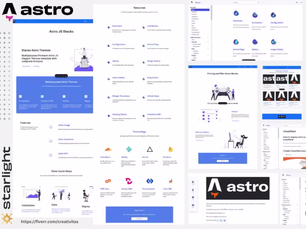Starlight Docus themes template Astro JS