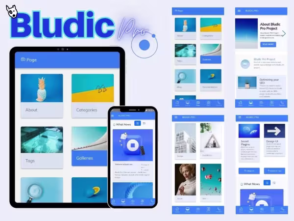 Develope Modern Mobile website app UI with Bludic Project