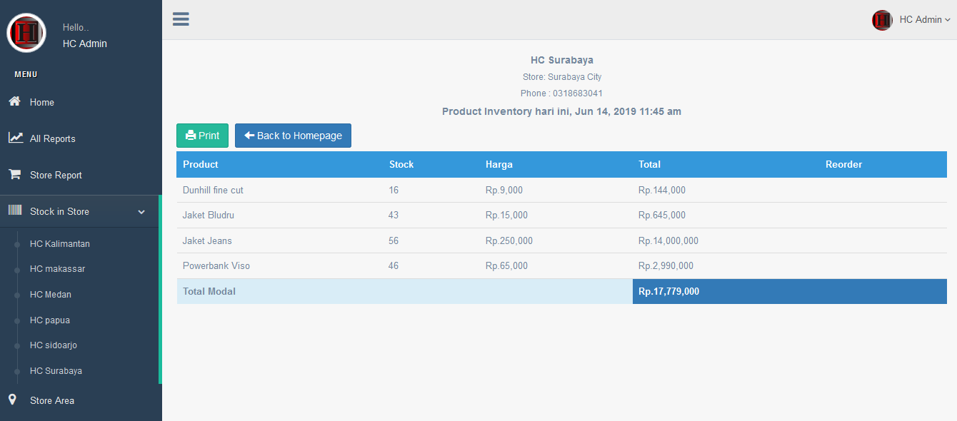 laporan stok percabang aplikasi kasir penjualan online murah untuk multi toko cabang