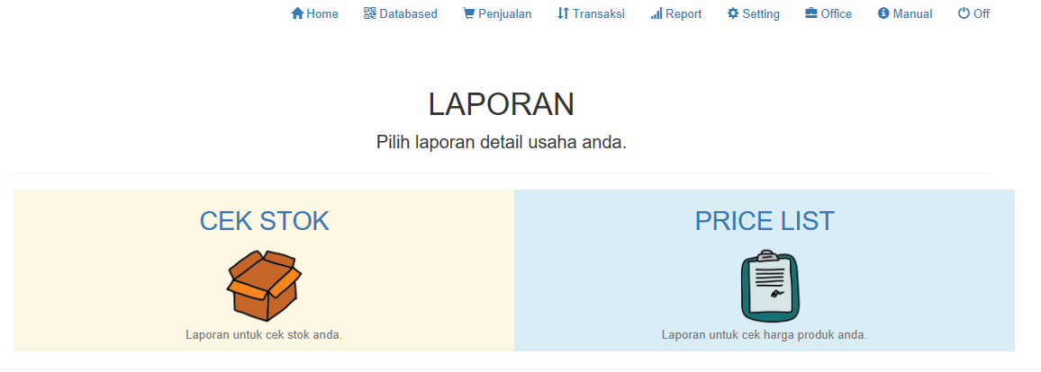 laporan stok aplikasi kasir ONLINE android iphone windoWs