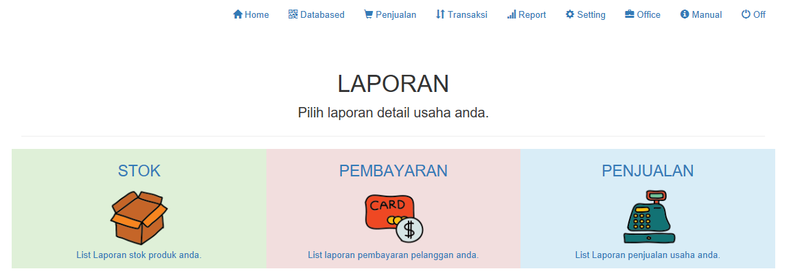 laporan lengkap aplikasi kasir ONLINE android iphone windoWs