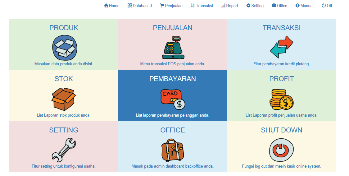 feature aplikasi kasir ONLINE android iphone windoWs