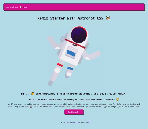 Remix Astronot starter website themes template