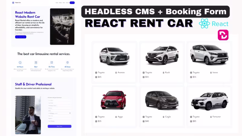React Car is a modern book website for your rent car and limousine services, integration with headless decap cms to make easier for you update your website quickly.