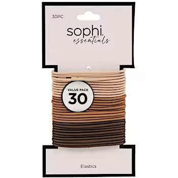 Sophi Essentials Elastic Hair Ties – 30-Pack (Case of 24 Packs)