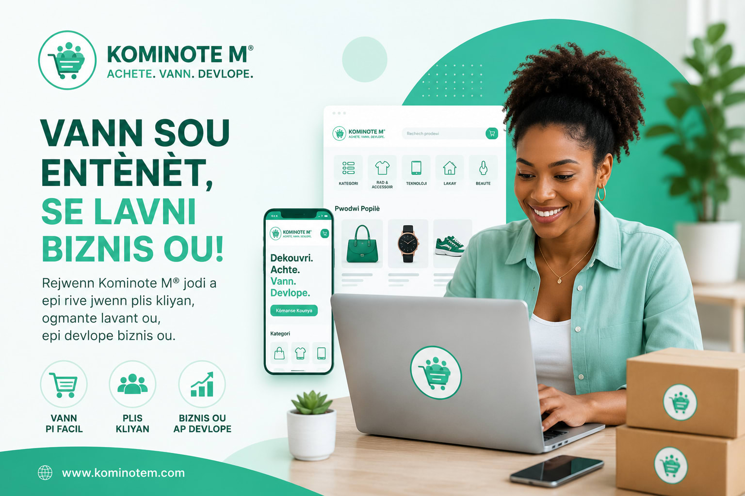 Antreprenè ayisyen k ap itilize Kominote M® pou vann pwodwi sou entènèt epi devlope biznis li.