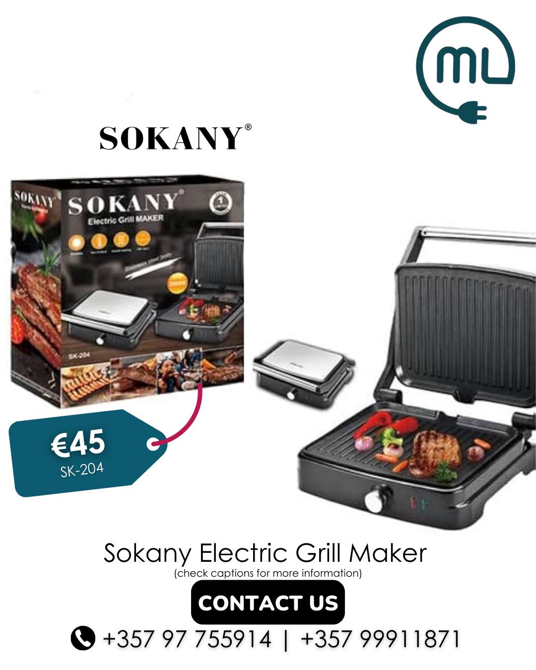 Sokany Electric Grill Maker SK-204