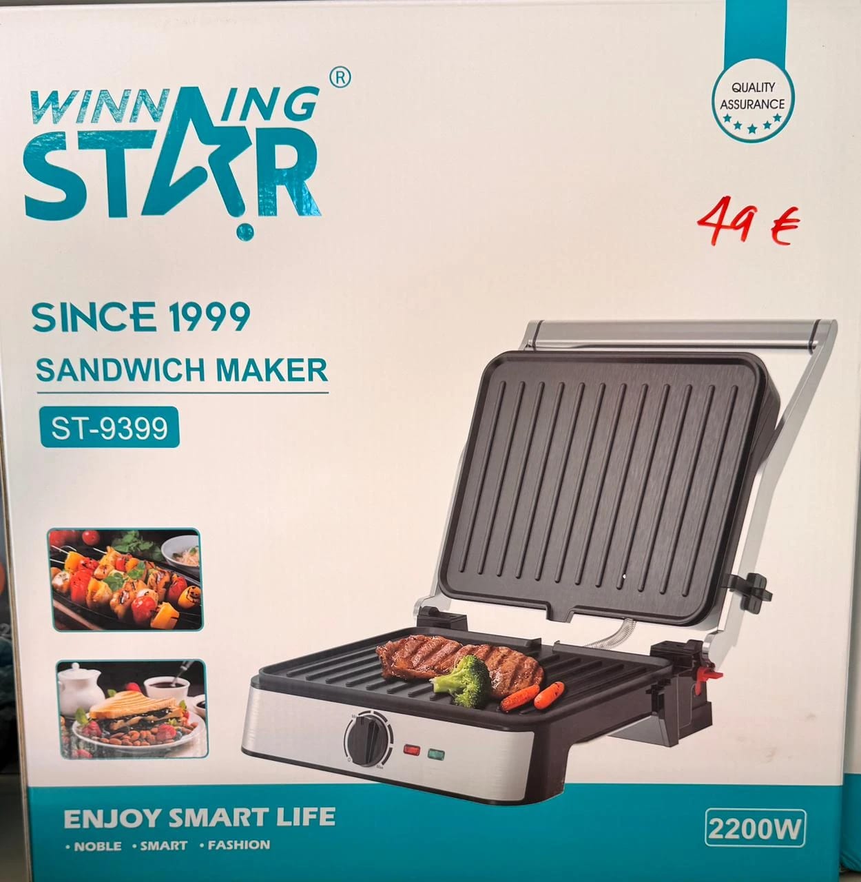 WINNING STAR SANDWISH MAKER AND BBQ ST-9337