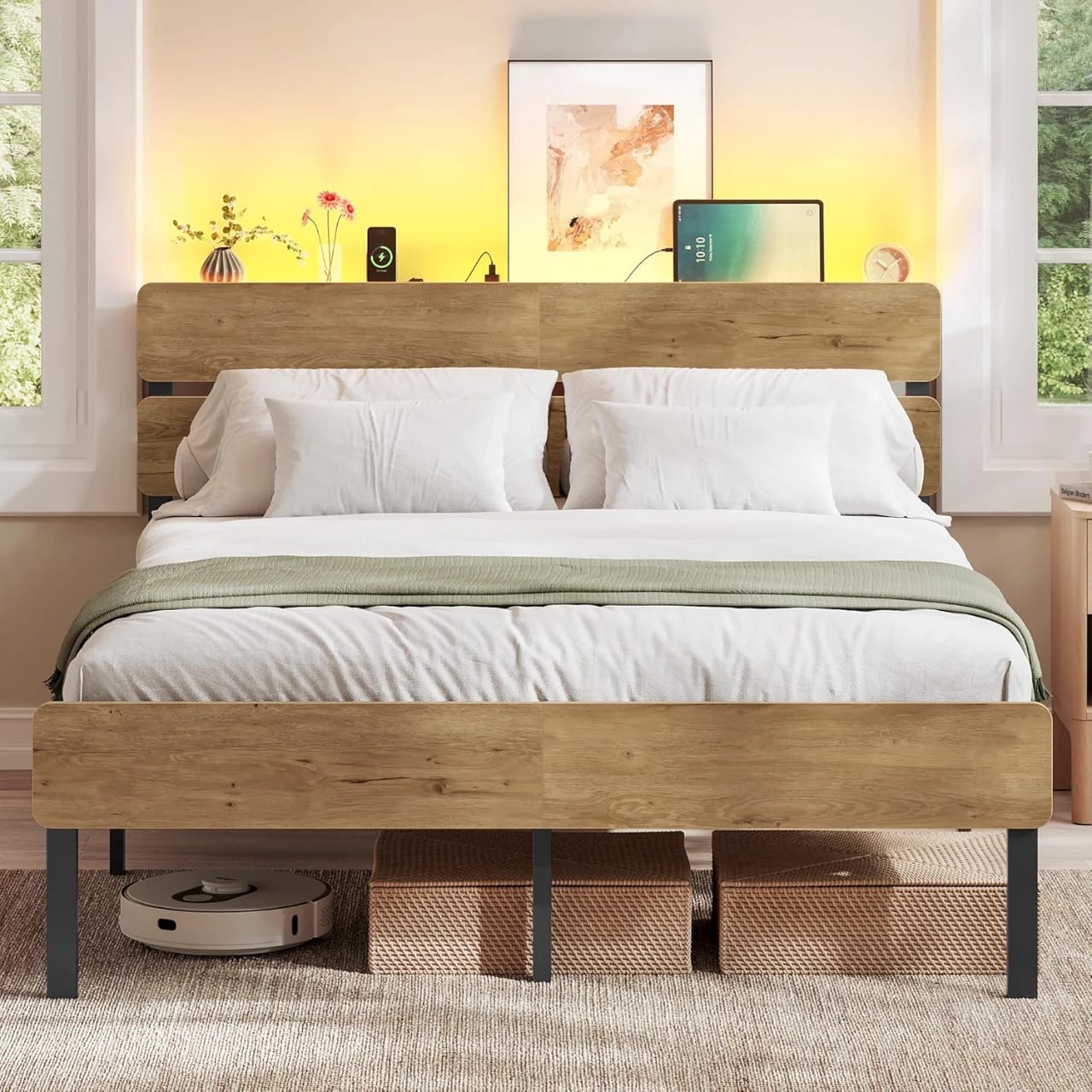 VASAGLE Double Metal Bed Frame.135x190cm RMB106K01