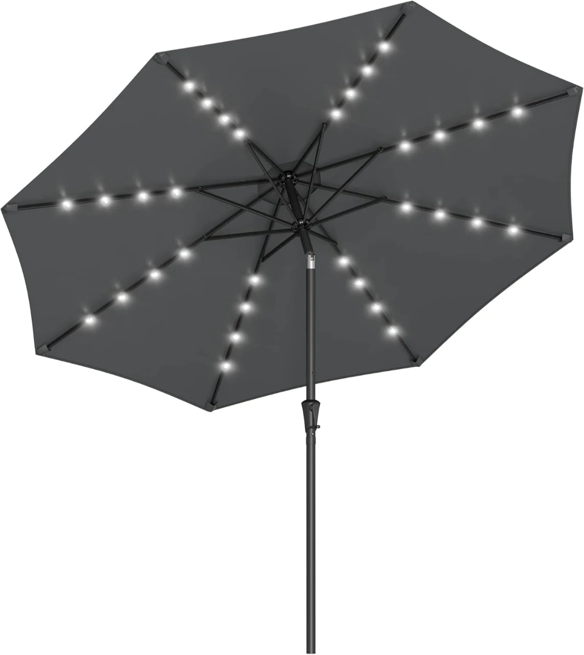SONGMICS Parasol 300 cm with LED Solar Lighting GPU33GY