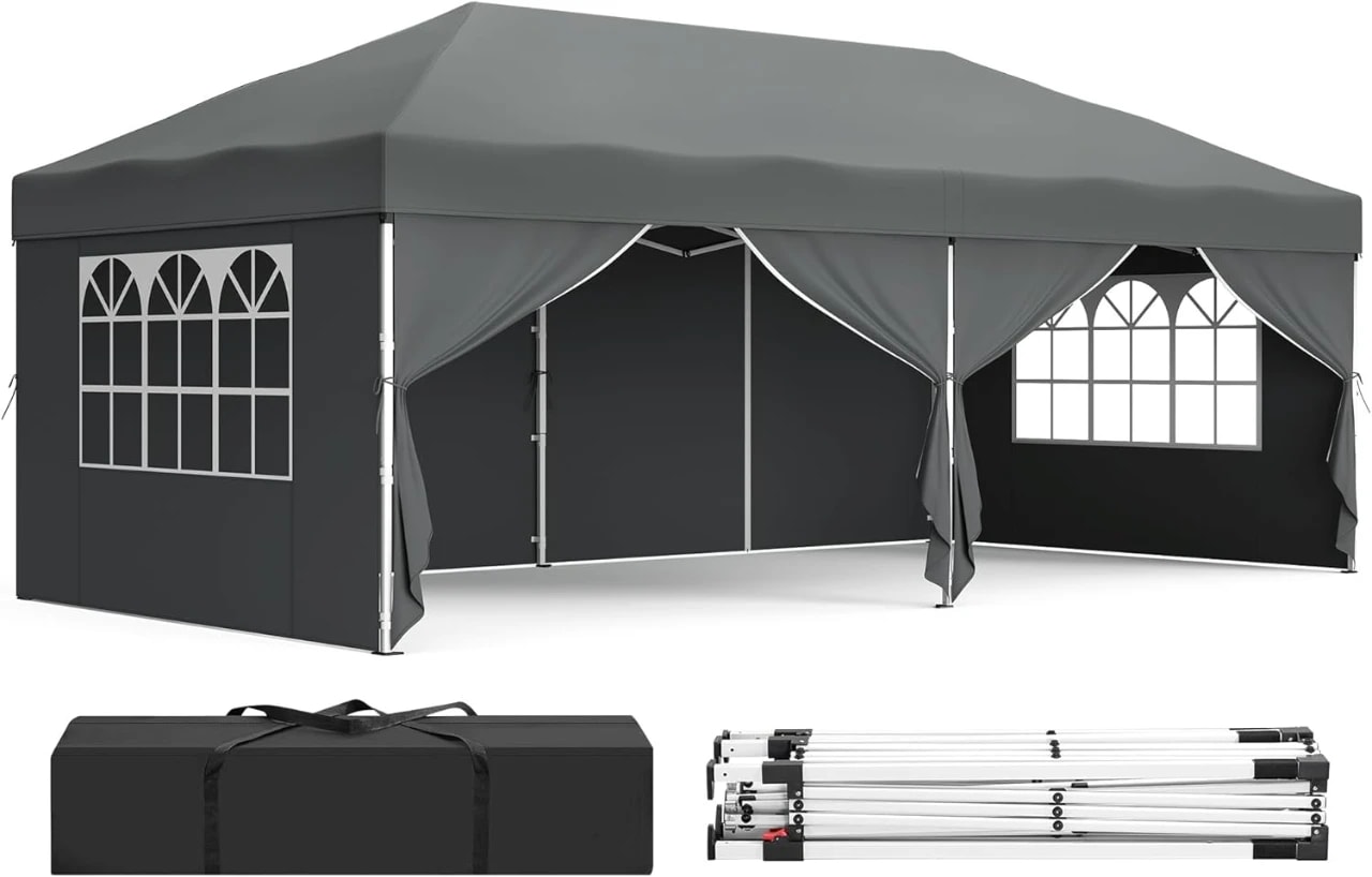 SONGMICS 6 x 3 m Dark Grey GCT204GZ01