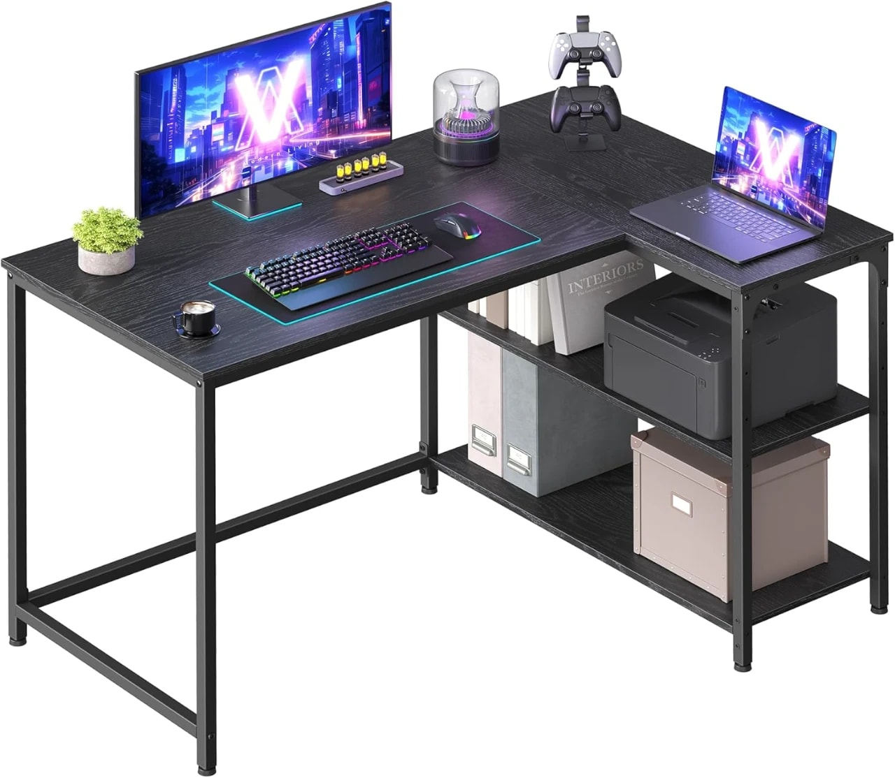 VASAGLE L-Shaped Corner Desk LWD135BE01