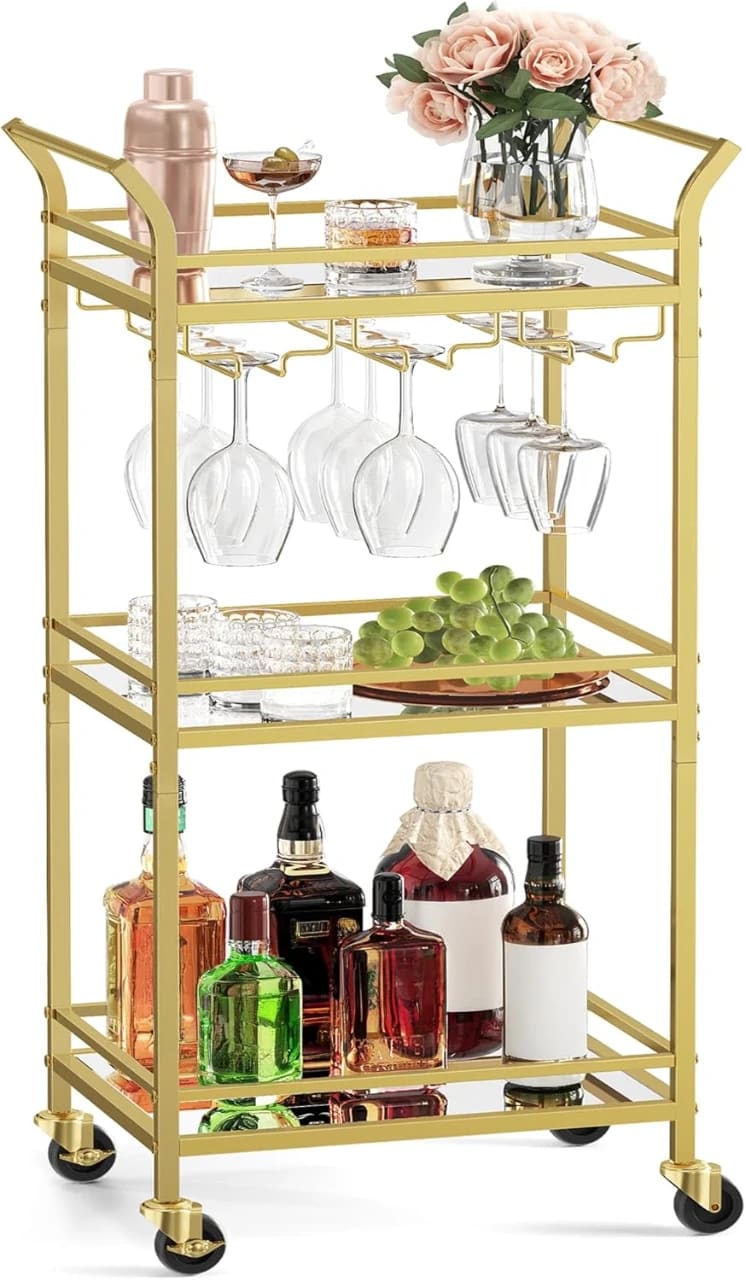 VASAGLE 3-Tier Drinks Trolley LRC091A62