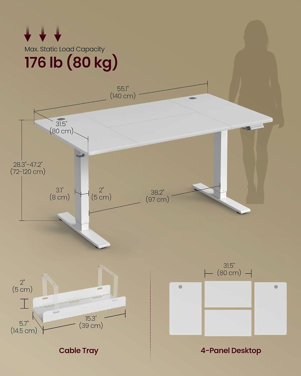 Electric Standing Desk – 140 × 80 cm VASES99