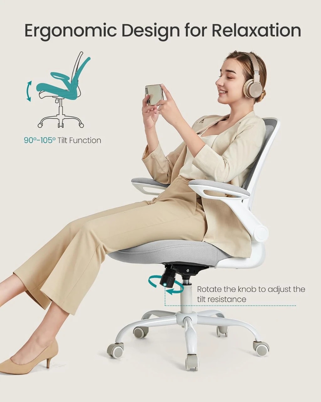 SONGMICS Office Mesh Chair OBN037G03
