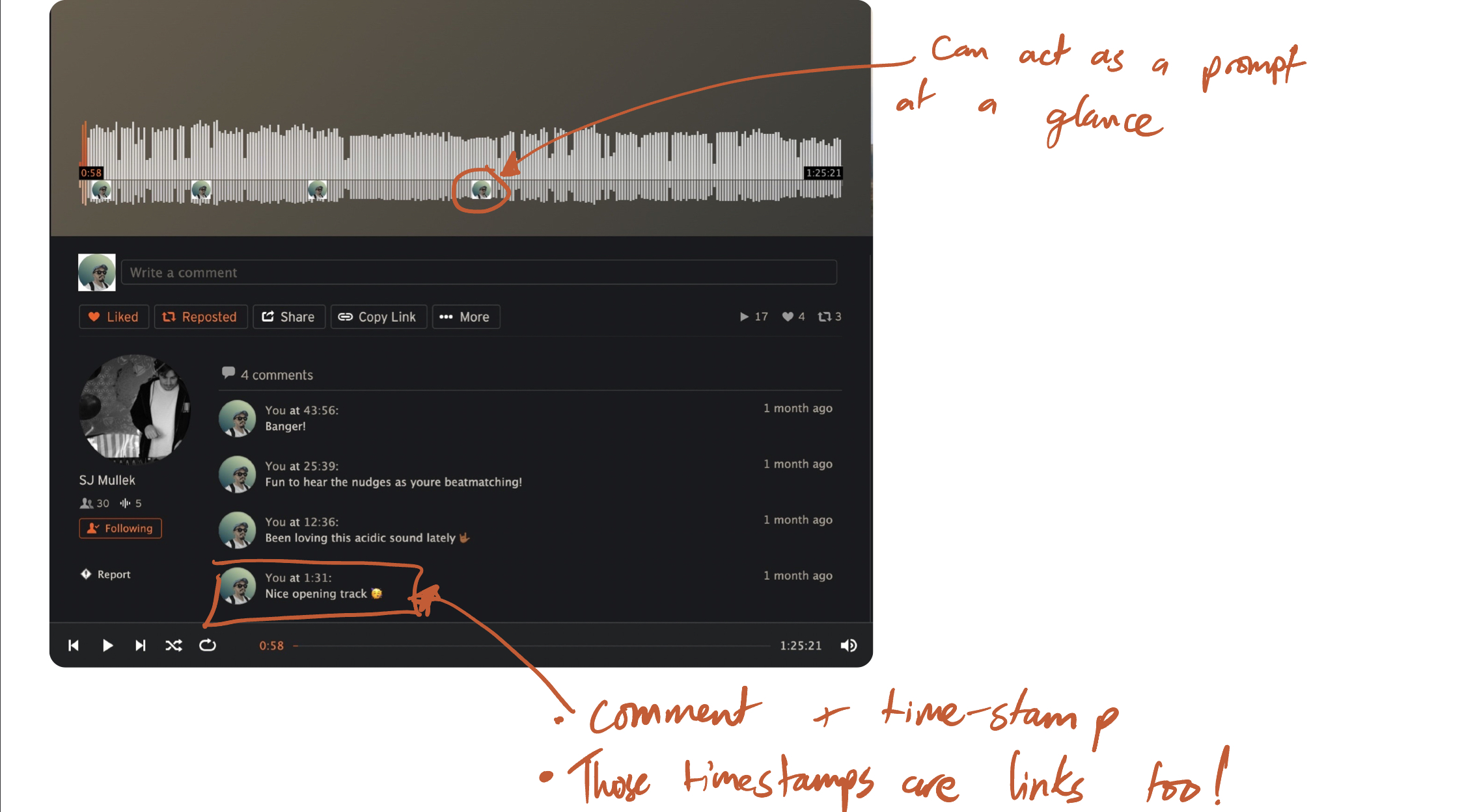 Soundcloud comments desktop screenshot