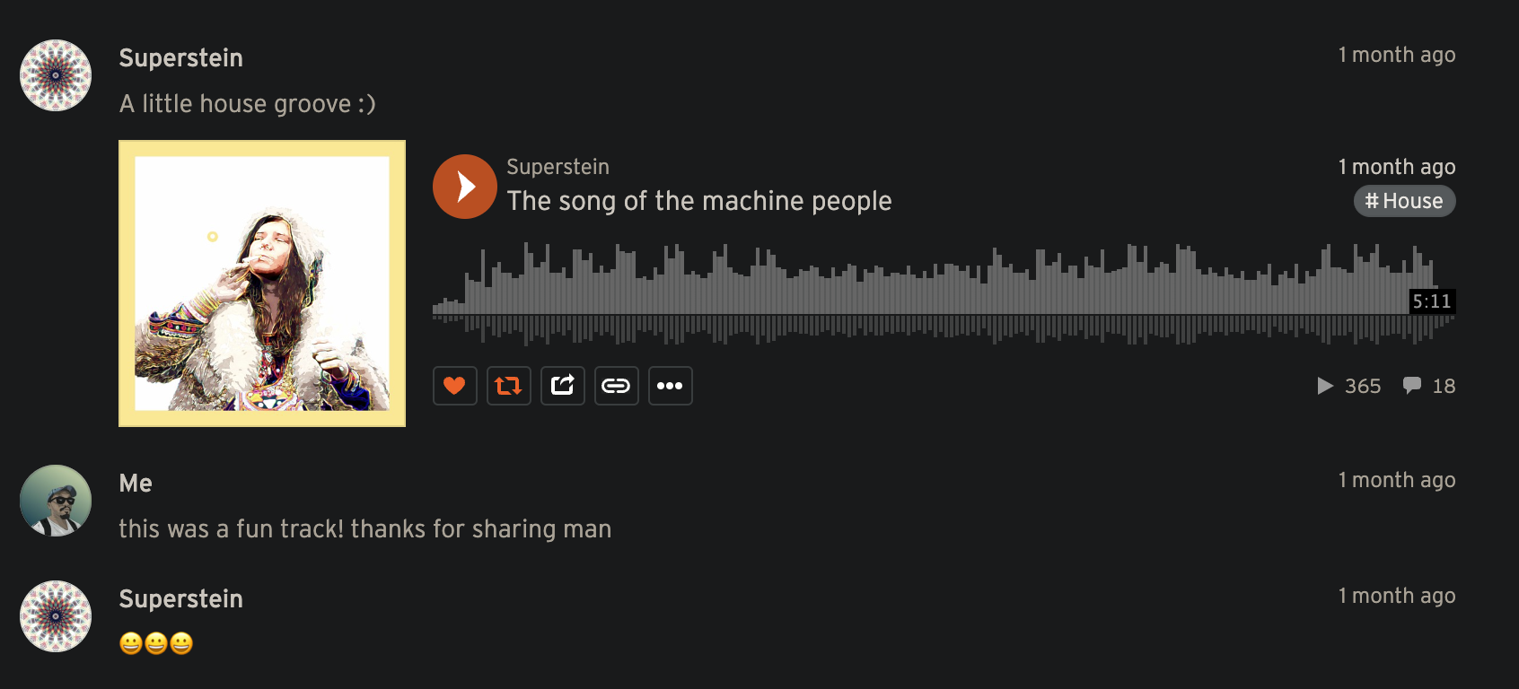 Soundcloud messaging UX