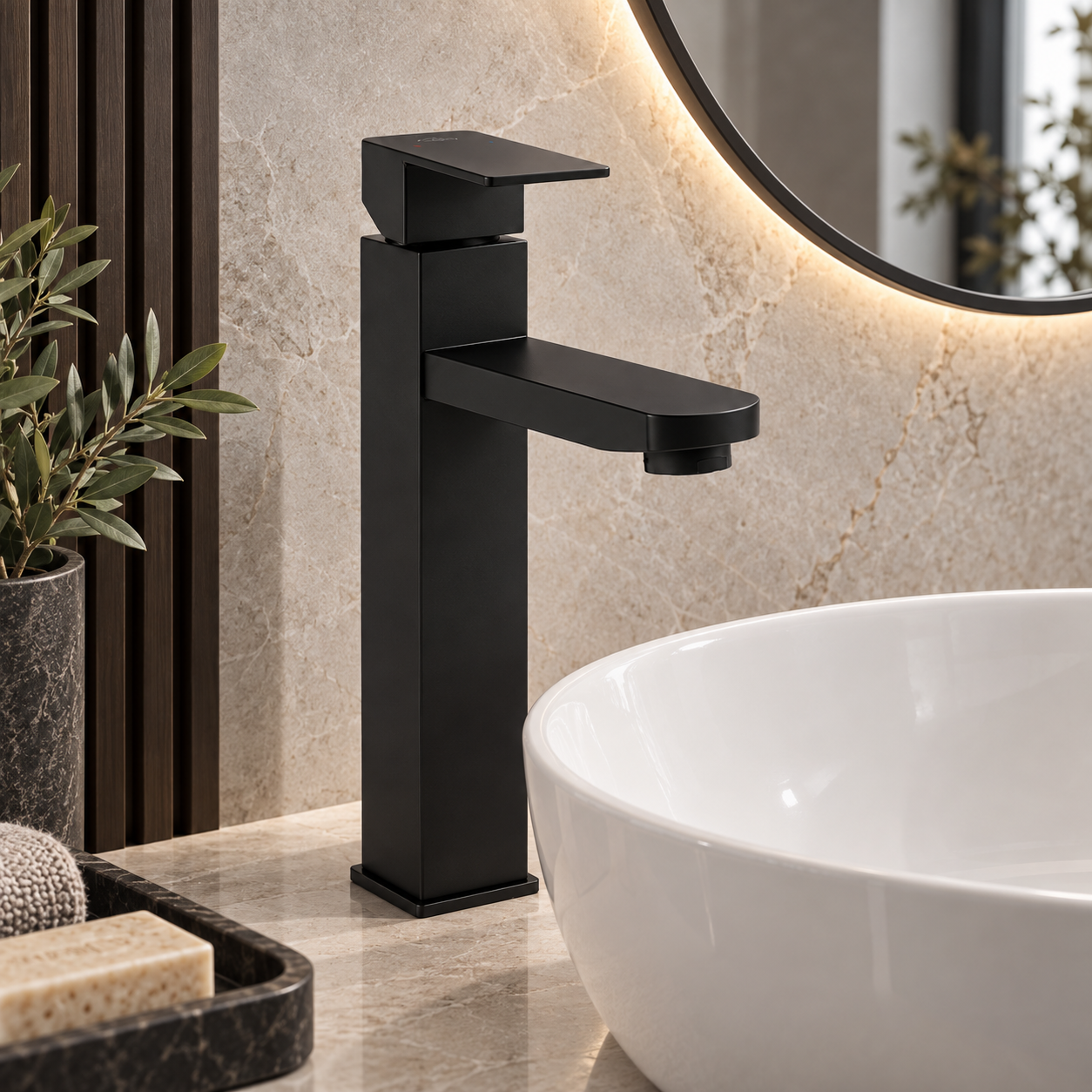Slovarm Stela – visoka baterija za lavabo, Black