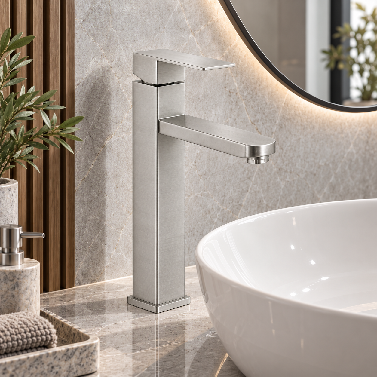 Slovarm Stela - visoka baterija za lavabo, Silver
