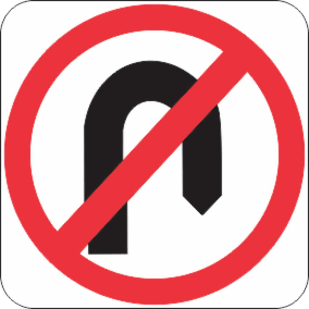 R2-5A-RTA No U Turn 450x750mm
