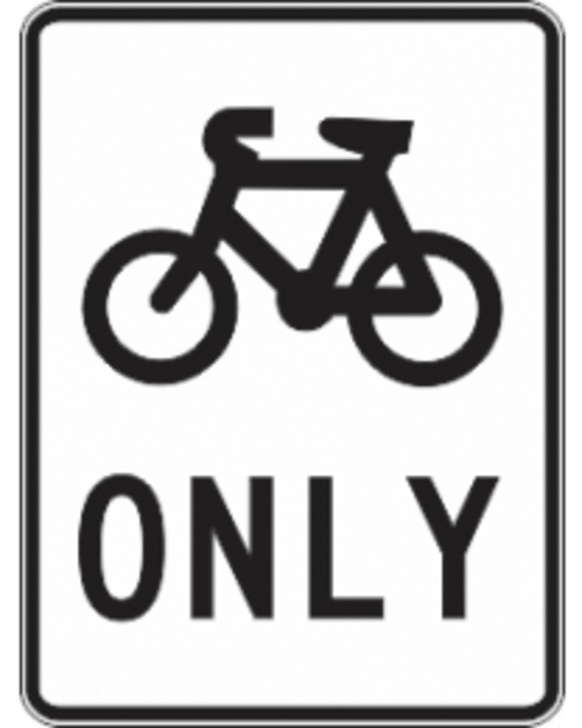 R8-1A Bicycles Only 300x450mm