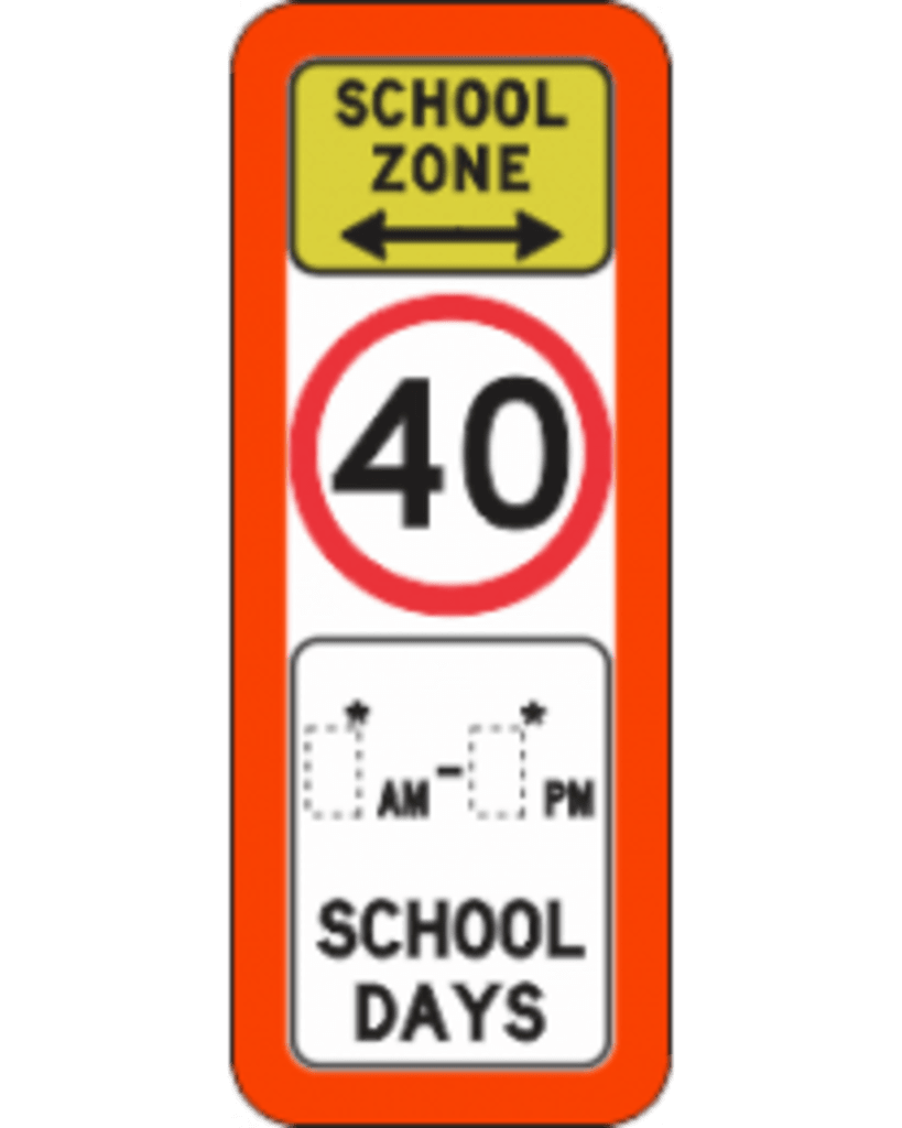 R4230BRTA School Zone 40 and Times 1200x1135mm
