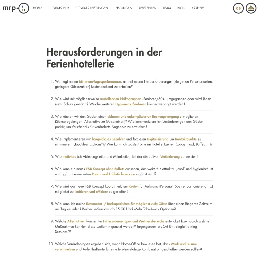 Herausforderungen in der Hotellerie
