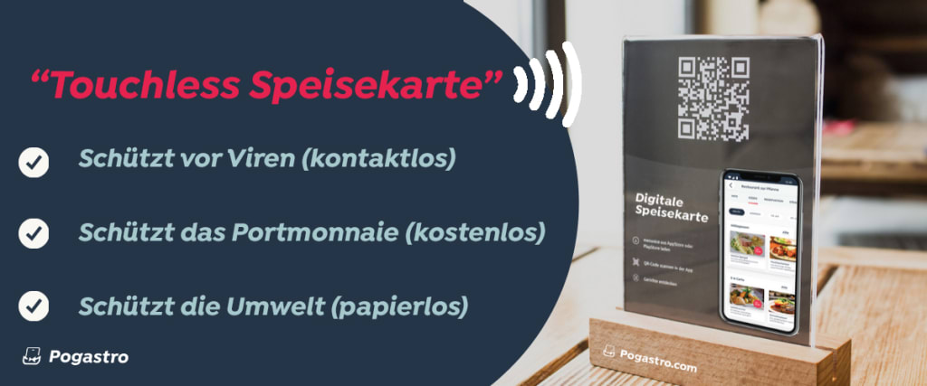 Endlich geht es mit der #Digitalisierung der #Gastronomie entscheidend voran: Digitale Speisekarte, echter #ECommerce #MCommerce für Take-away-Bestellungen, Erfassung von Kontaktdaten (zur Nachverfolgung bei Infektionen) für Kundenbindungsinstrumente! Ein Schweizer Start-up bietet eine Touchless Speisekarte kostenfrei an: http://www.pogastro.com/touchless (Kurze Distance-Schulung, Erfassung des Menüs mit Menütool, QR-Code erstellen und auf Tische platzieren)
