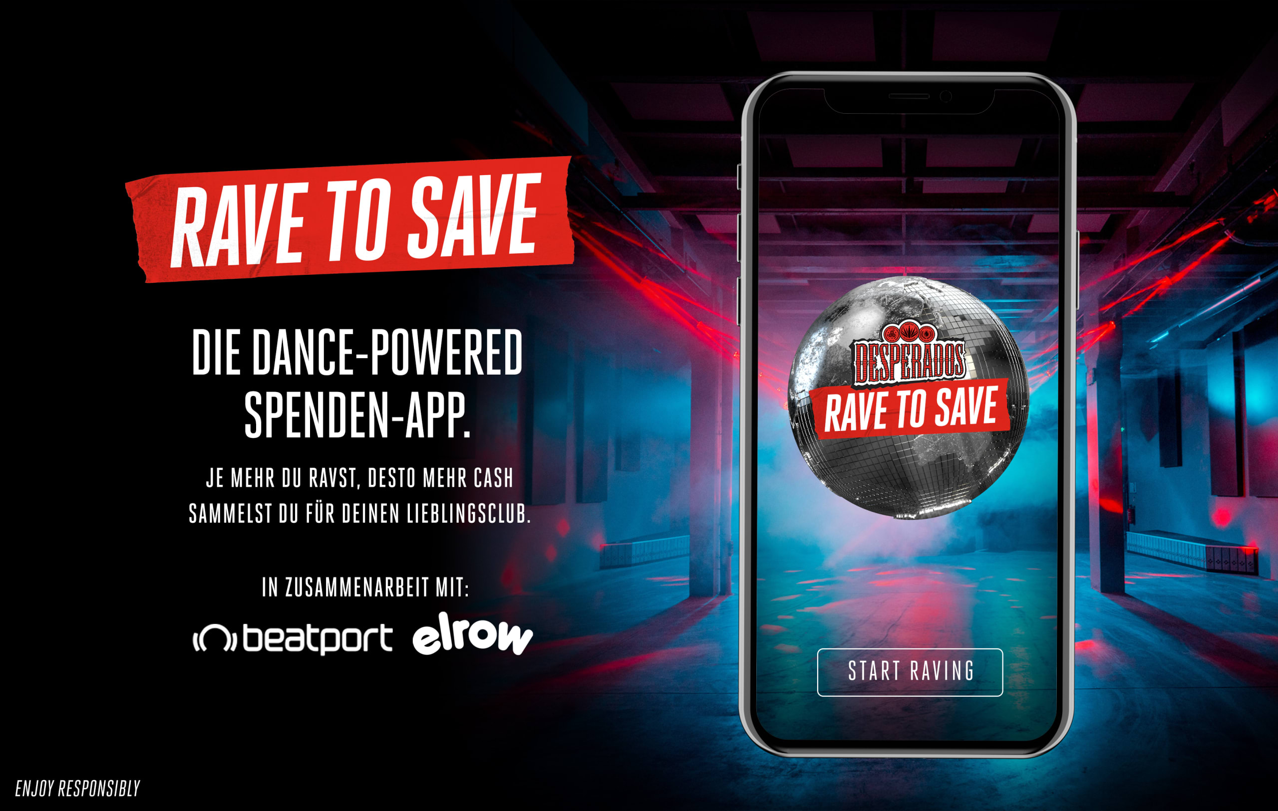 Desperados launcht die weltweit erste Fundraising-Dance-App – eine Spendenaktion zugunsten von Europas Nightclub-Branche