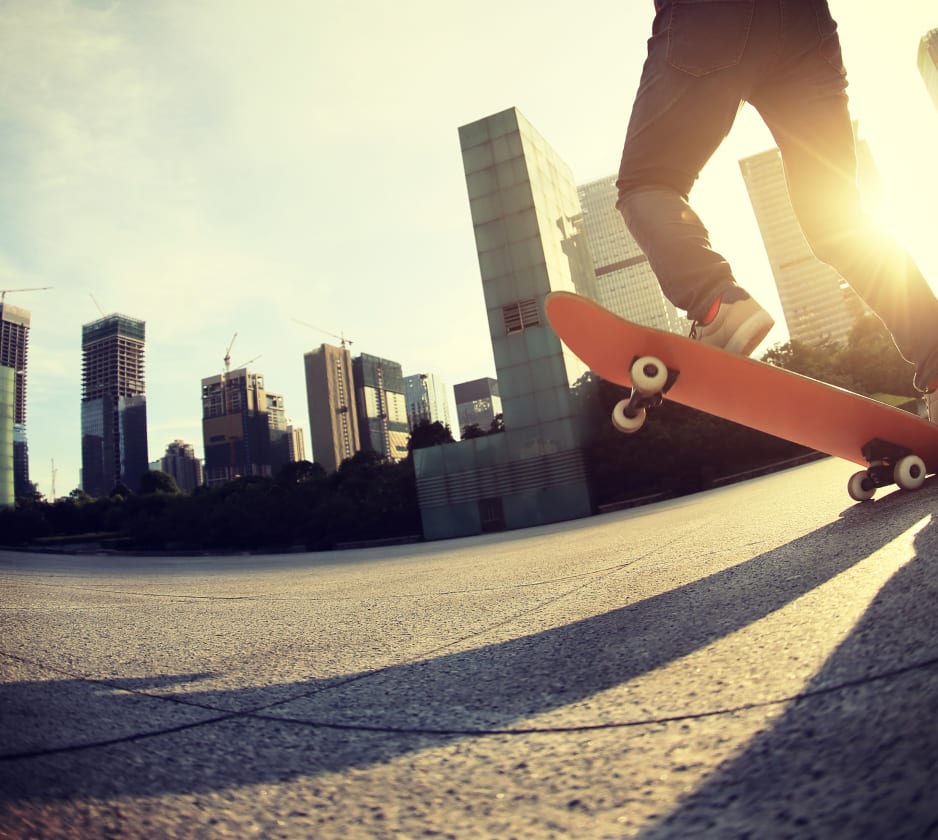 Skateboarding in Blackpool, North West England, UK