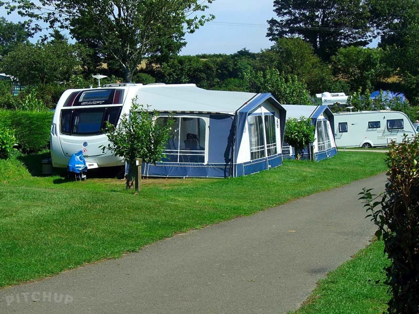 Electric grass tent trailer tent or touring caravan pitch